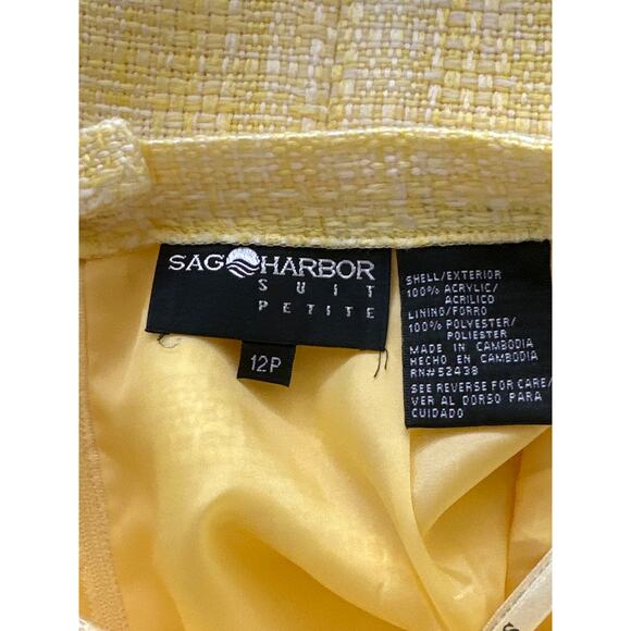 Pastel Yellow Skirt Suit 12 Tweed Plaid Spring Corpcore Soft Girl Coquette - Picture 11 of 16